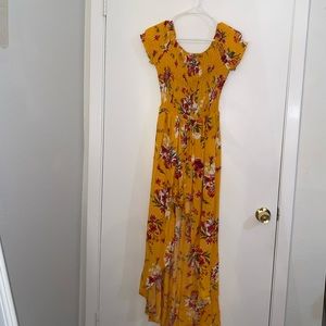 Off Shoulder Romper With Maxi Overlay